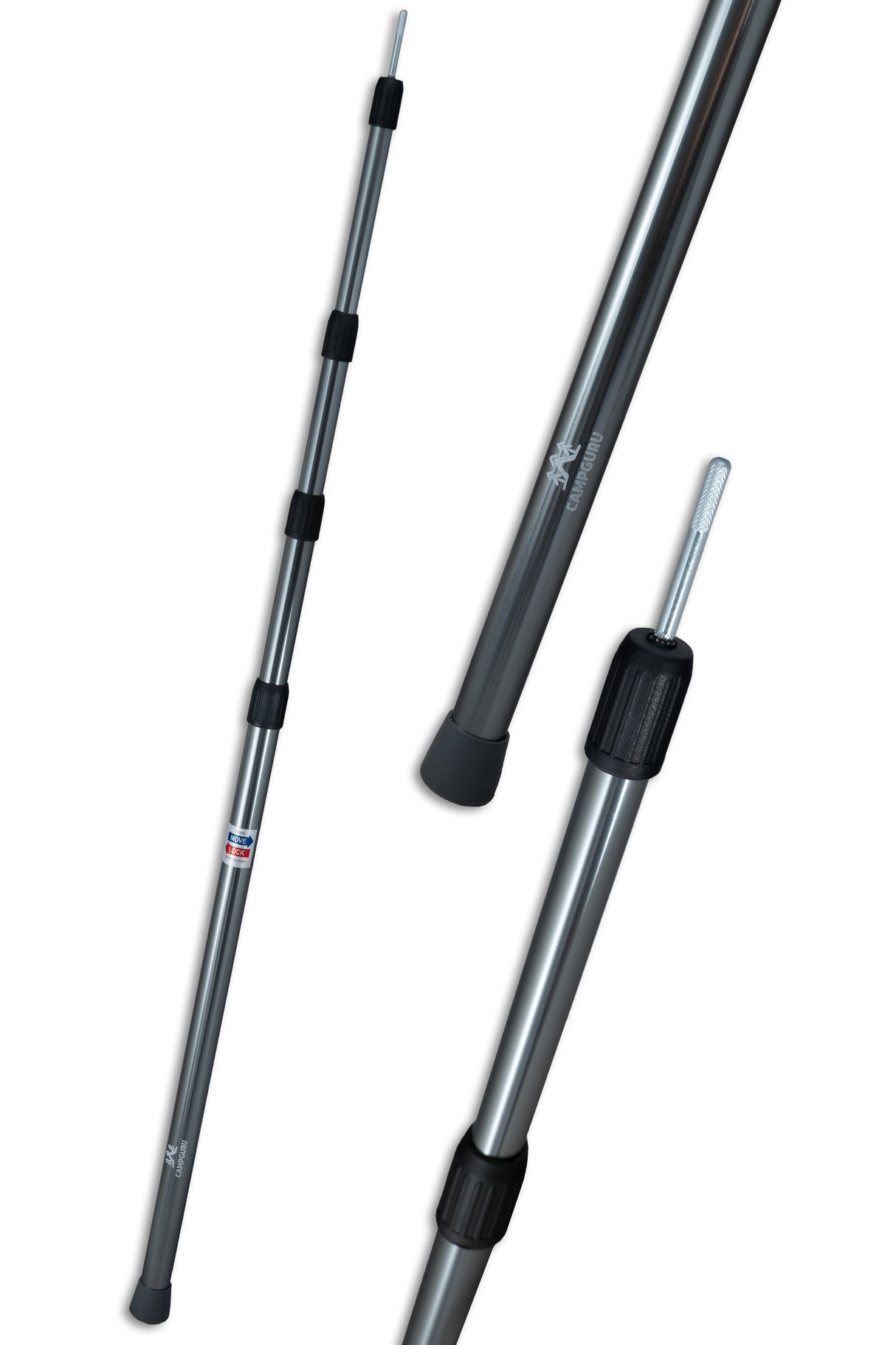 Aluminium-Planenstange 250 cm / 4-teilig Silber