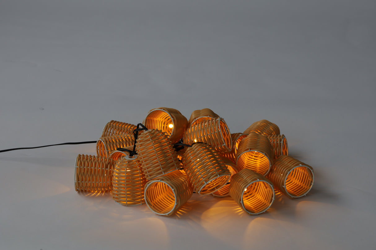 LED-Lichterkette Rüsche 20L Hellbraun