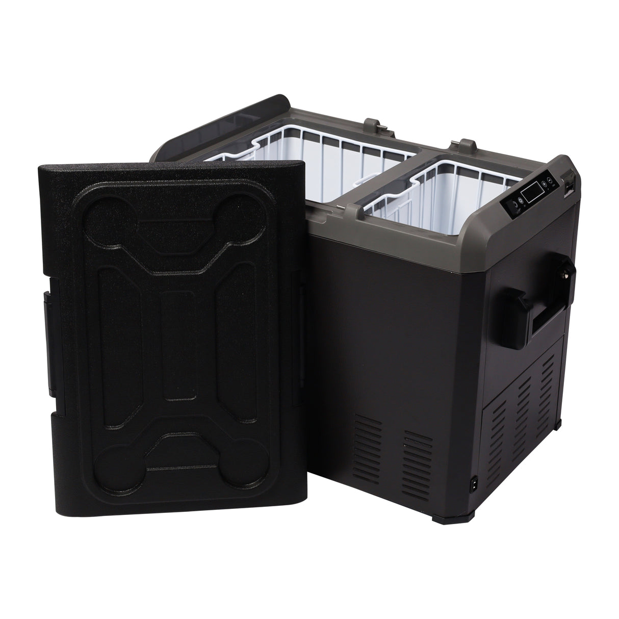 Kühlbox 50L Metallbox Doppelgefrierfach Metallgriff